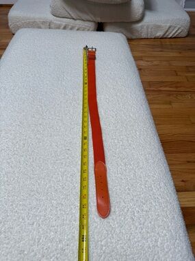 Orange Leather and Fabric Belt